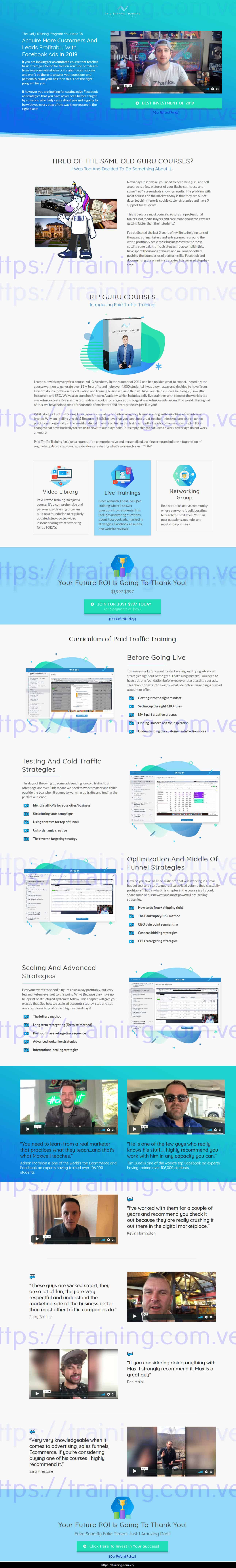 #1295 - 'Paid Traffic Training I The #1 Facebook Ad Training Program Of 2019' - www_paidtraffictrain Paid Traffic 2.0 Training by Maxwell Finn sales page