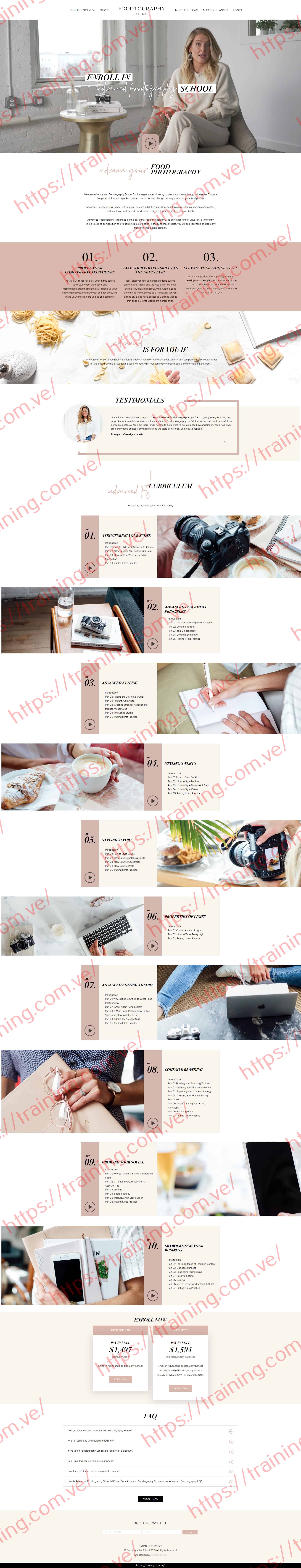 Advanced Foodtography School by Sarah Crawford Sales Page