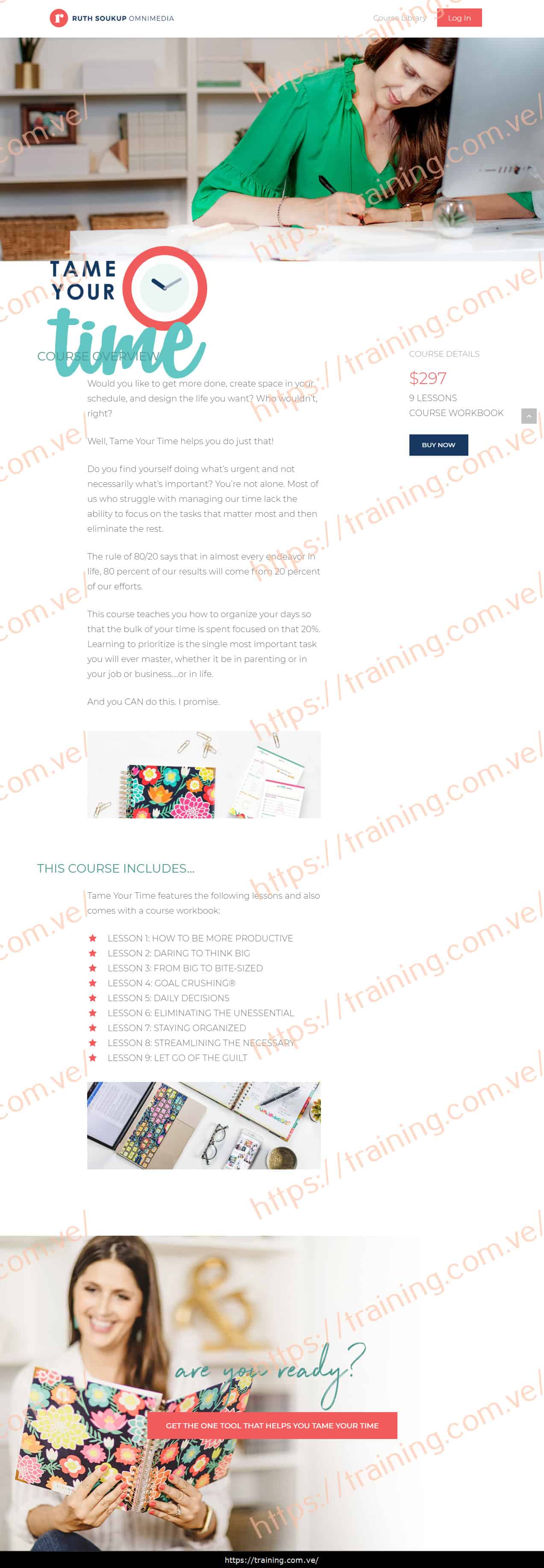 Tame Your Time by Ruth Soukup sale page Tame Your Time by Ruth Soukup Sales Page