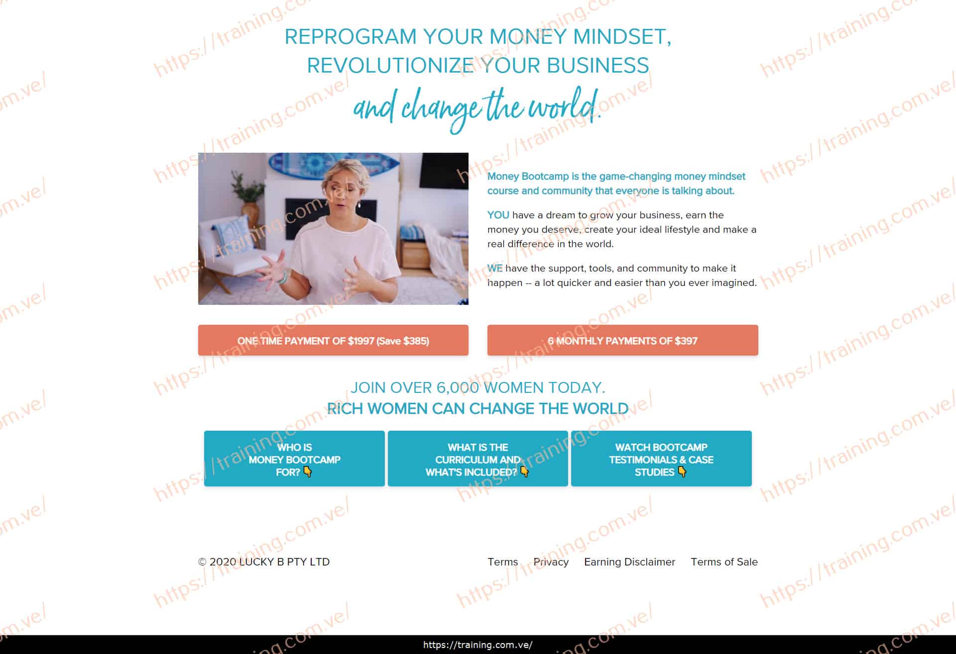 Money Bootcam 2020 by Denise Duffield-Thomas Page Money Bootcam 2020 by Denise Duffield-Thomas Sales Page