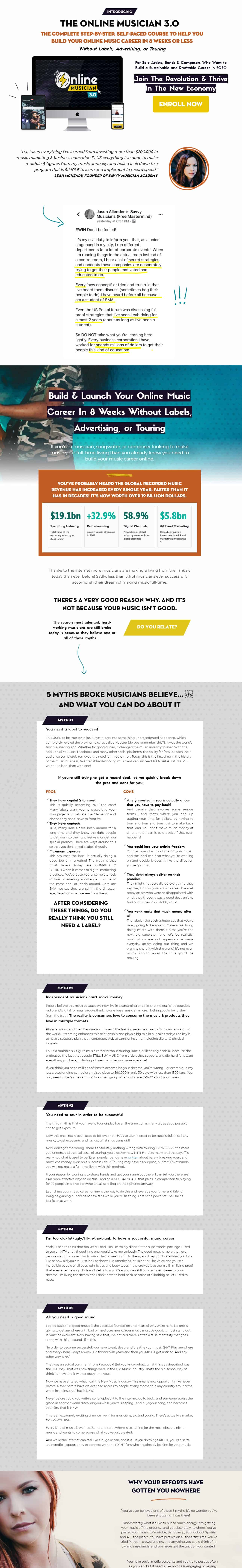 #171 - 'The Online Musician 3_0 I Savvy Musician Academy' - savvymusicianacademy_com The Online Musician 3.0 by Leah McHenry Sales Page