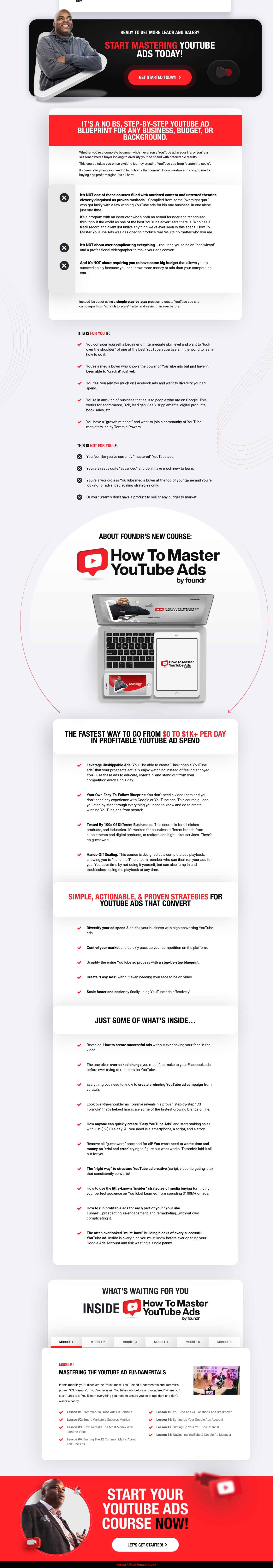 #217 - 'How To Master YouTube Ads I Foundr How To Master YouTube Ads by Tommie Powers Foundr sales page