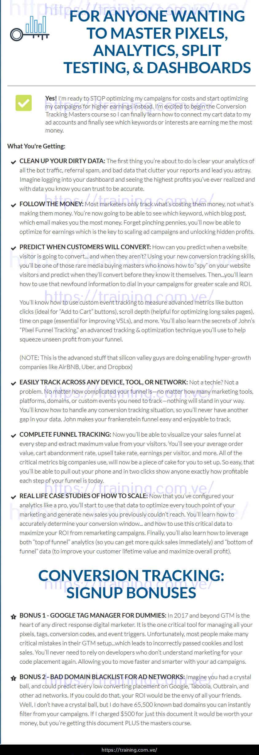 Conversion Tracking Masters 2.0 by Adskill sales page