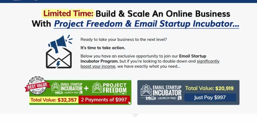 Project Freedom+ Email Startup Incubator 2022 by Anik Singal