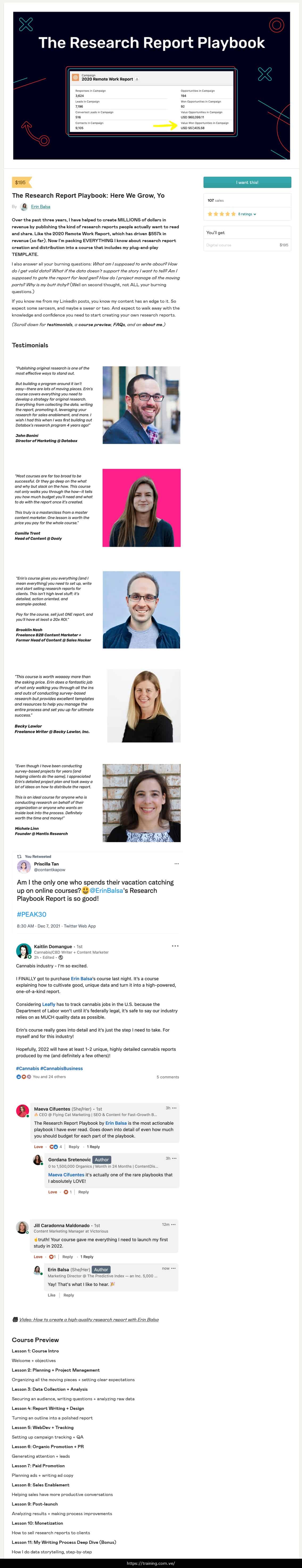 The Research Report Playbook Here We Grow, Yo by Erin Balsa Sales Page The Research Report Playbook Here We Grow, Yo by Erin Balsa Sales Page